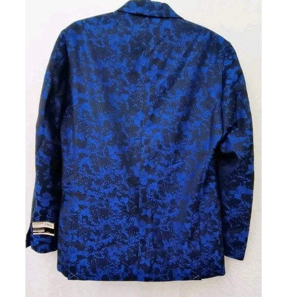 J.M. Haggar Premium Suit Tuxedo Jacket Men 42L/L/L Blue Black Classic Slim Fit - Picture 4 of 11